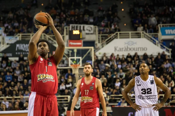 Greek Basket League game Paok vs Olympiacos — Stock Photo, Image