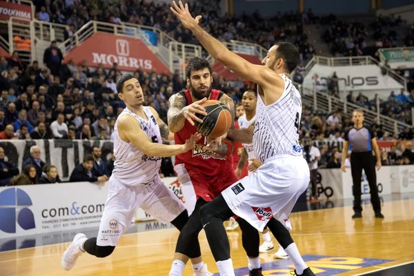 Pertandingan Liga Basket Yunani Paok vs Olympiacos — Stok Foto