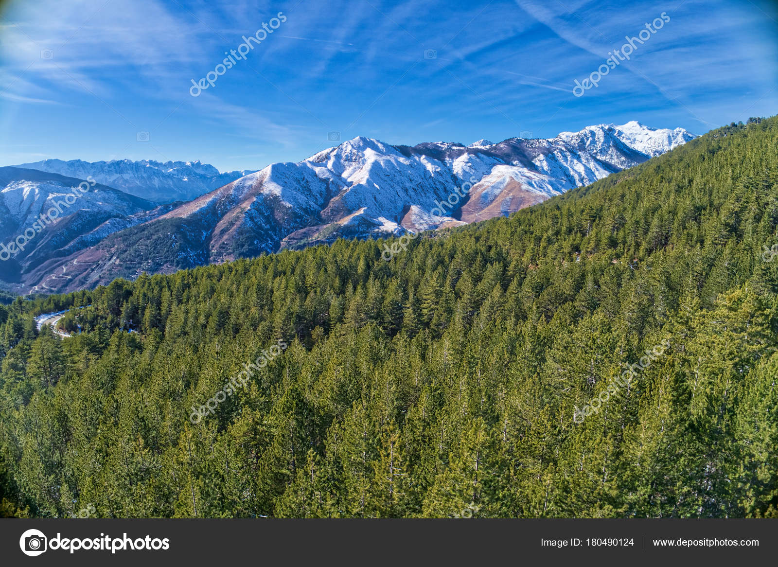 Paysage Hiver Chaîne Montagnes Pinde Grèce Photographie