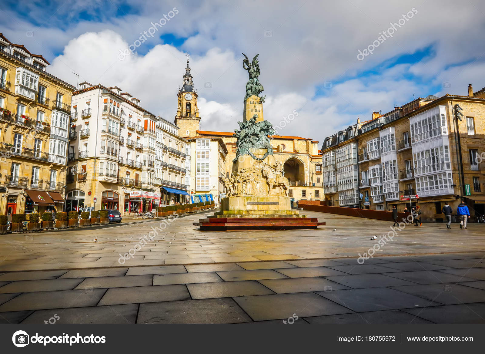 Vitoria Spain January 2018 Virgen Blanca Square Vitoria Vitoria Gasteiz Stock Editorial Photo C Vverve 180755972