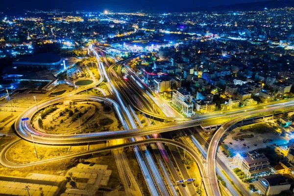 Aerial view of high speed road in the of Athens city, Greece — Stock Photo, Image