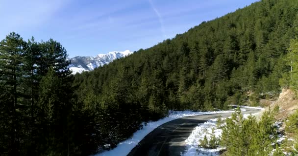 Luchtfoto Winterlandschap Van Het Pindus Gebergte Griekenland — Stockvideo
