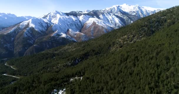 Flygfoto Vinterlandskap Från Bergskedjan Pindus Grekland — Stockvideo