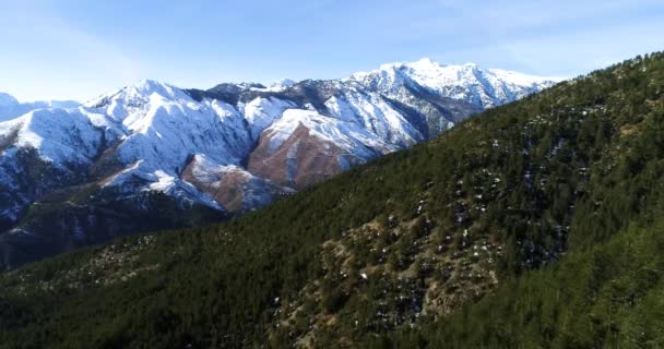 Havadan Görünümü Kış Manzara Pindus Dağ Aralığından Yunanistan — Stok video