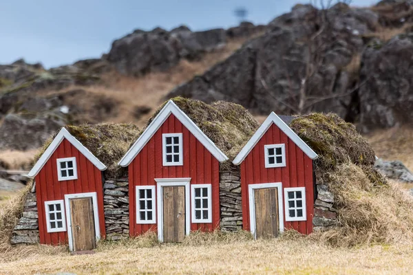 Casas de Turf islandês tradicional . — Fotografia de Stock