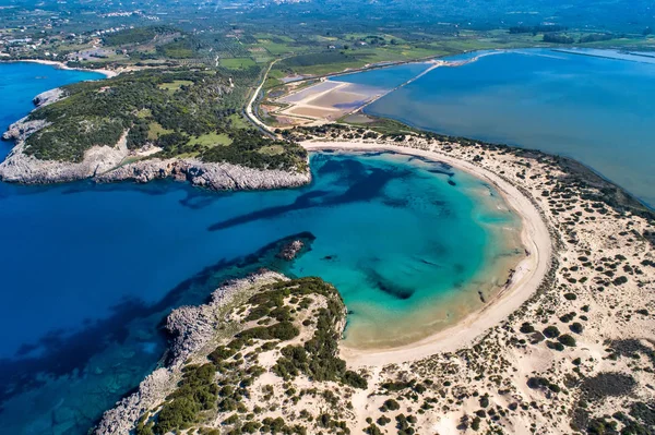 Voidokilia Beach, en iyi plaj panoramik havadan görünümü