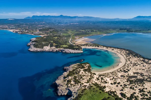 Voidokilia Beach, en iyi plaj panoramik havadan görünümü