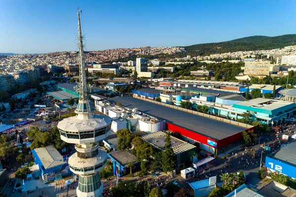 Thessaloniki Griekenland Sept 2017 Luchtfoto Van Toren Van Ote Internationale — Stockfoto