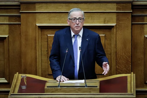 Athens Greece April 2018 President European Commission Jean Claude Juncker — Stock Photo, Image