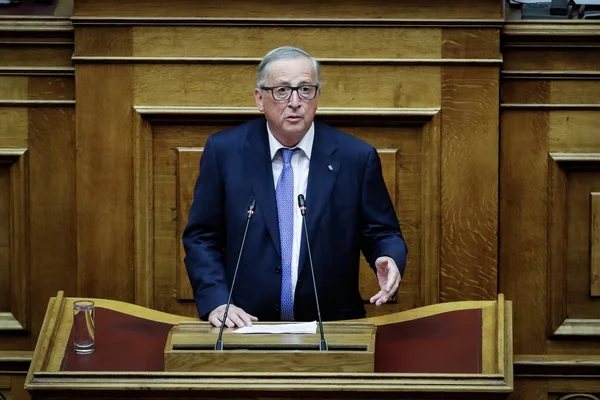 Athens Greece April 2018 President European Commission Jean Claude Juncker — Stock Photo, Image