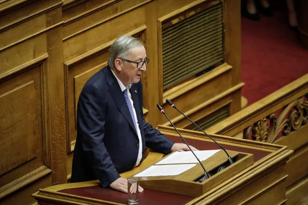 Athens Greece April 2018 President European Commission Jean Claude Juncker — Stock Photo, Image