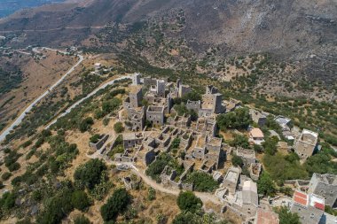 Chara 'lı etkileyici geleneksel Mani köyü Vathia