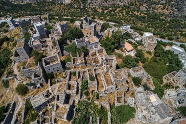 Chara 'lı etkileyici geleneksel Mani köyü Vathia