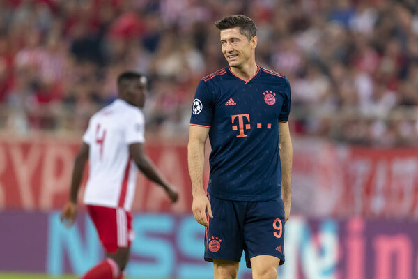 UEFA Champions League game between Olympiacos vs Bayern