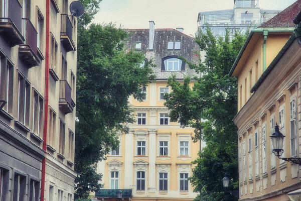 Bratislava, Slovakia - August 21, 2019: Antique building view in Old Town Bratislava, Slovakia