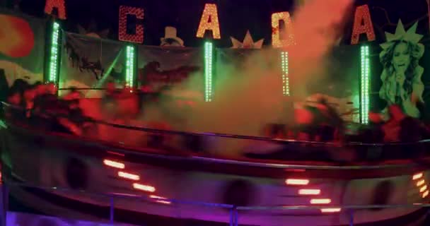 Drama Řecko Prosince 2019 Happy People Game Tagada Amusement Park — Stock video
