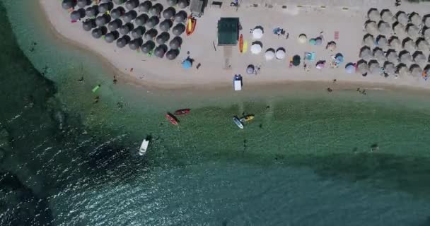 Widok Lotu Ptaka Lotu Ptaka Agia Paraskeui Plaża Turkusowym Morzem — Wideo stockowe