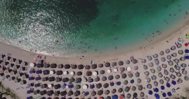 Vista Aérea Playa Sarakiniko Con Mar Turquesa Zona Parga Mar — Vídeo de stock