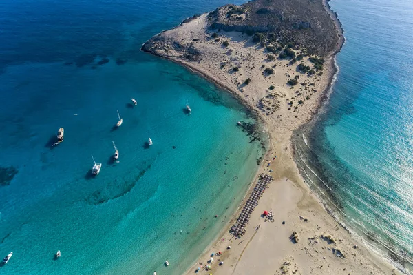 希腊Elafonisos岛Simos海滩的空中景观. — 图库照片