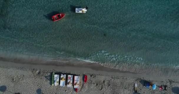 Вид Воздуха Пляж Simos Острове Elafonisos Греции Элафонисос Небольшой Греческий — стоковое видео
