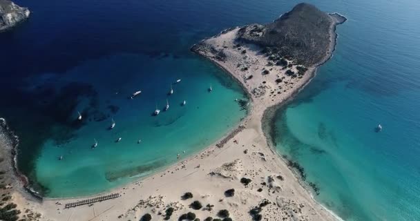 Veduta Aerea Della Spiaggia Simos Nell Isola Elafonisos Grecia Elafonisos — Video Stock