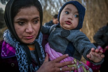Lezbiyenler, Yunanistan, 2 Mart 2020: Mülteciler ve Göçmenler Türkiye 'den Ege Denizi' ne giden bir botla Yunanistan 'ın Lezbiyen Adası' na ulaştılar