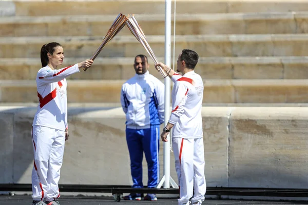 Aten Grekland Mars 2020 Olympic Flame Överlämnande Ceremoni För Tokyo — Stockfoto