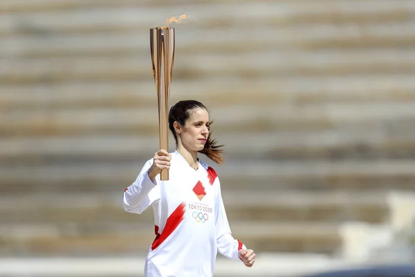 Aten Grekland Mars 2020 Olympic Flame Överlämnande Ceremoni För Tokyo — Stockfoto