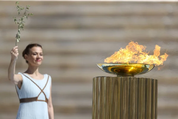 Athens Greece March 2020 Olympic Flame Handover Ceremony Tokyo 2020 — Stock Photo, Image