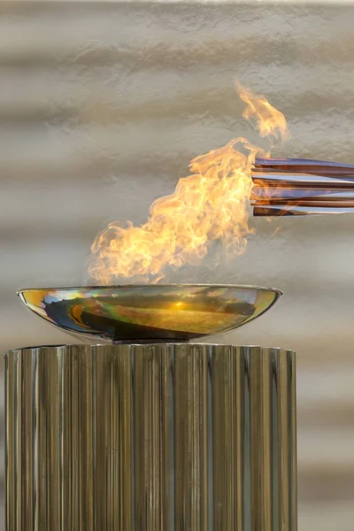 Athens Greece March 2020 Olympic Flame Handover Ceremony Tokyo 2020 — Stock Photo, Image