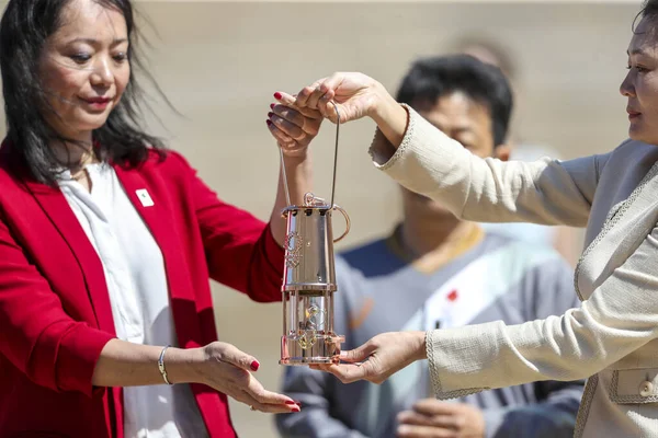 Athens Greece March 2020 Olympic Flame Handover Ceremony Tokyo 2020 — Stock Photo, Image