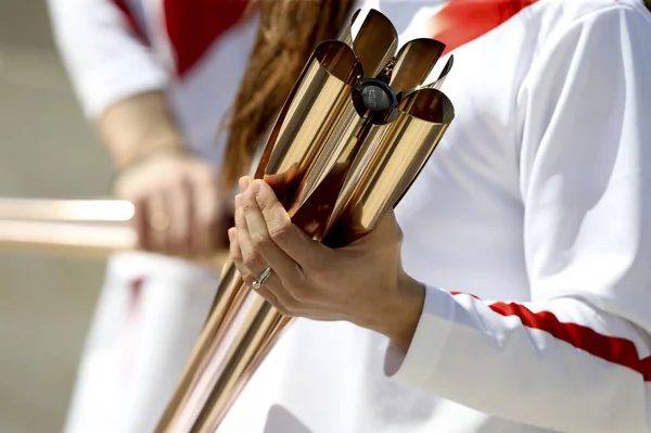 Athen Hellas Mars 2020 Olympisk Flammeoverleveringsseremoni Sommer 2020 Kallimaro Stadion – stockfoto