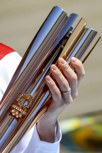 Aten Grekland Mars 2020 Olympic Flame Överlämnande Ceremoni För Tokyo — Stockfoto