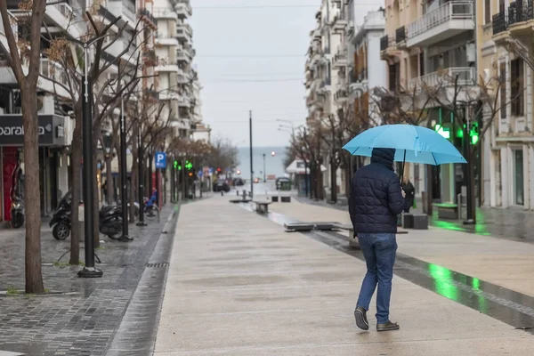 Салоники Греция Марта 2020 Года Вид Пустых Улиц Салониках После — стоковое фото
