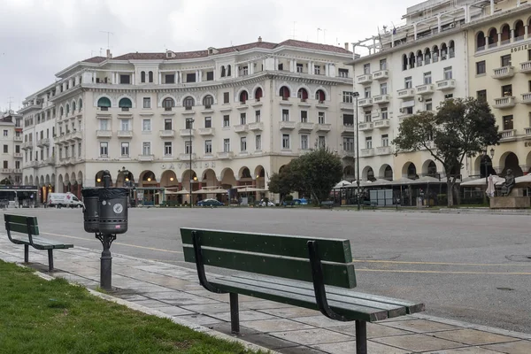 Tesalónica Grecia Marzo 2020 Una Vista Las Calles Vacías Tesalónica — Foto de Stock