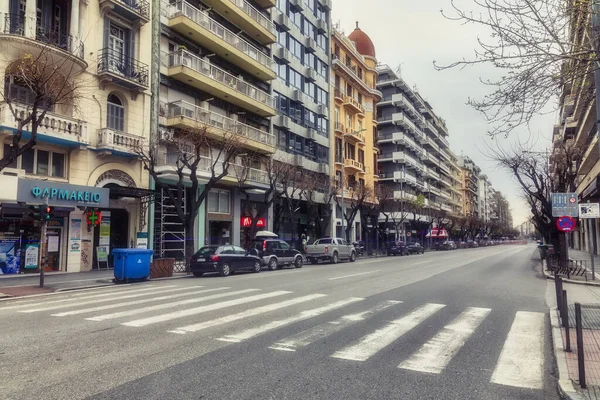 Thessaloniki Greece April 2020 View Empty Streets Parks Squares Attractions — Stock Photo, Image