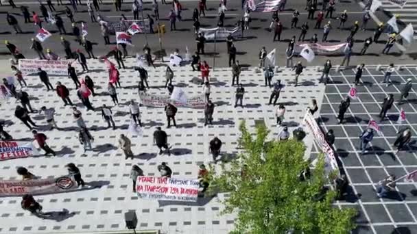 Thessalonique Grèce Mai 2020 Des Membres Syndicat Communiste Pame Pratiquent — Video