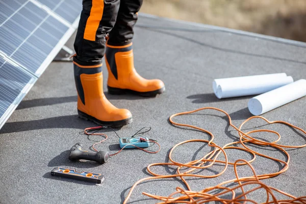Working tools for installing solar panels — Stock Photo, Image