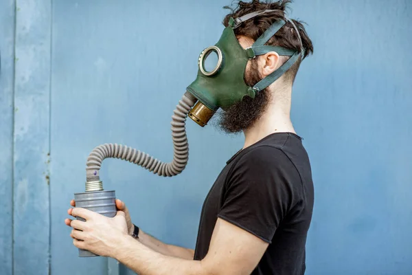 Man with gas mask