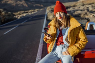 Woman enjoying roadtrip
