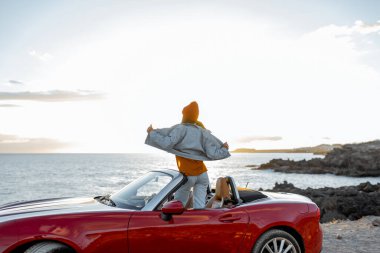 Traveling by car near the ocean