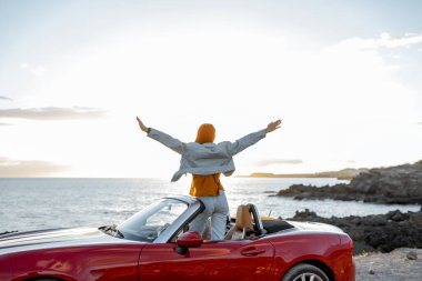 Traveling by car near the ocean