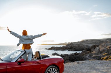 Traveling by car near the ocean