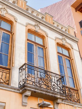 Architectural fragment of the old building in colonial style