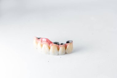 Dental crowns on the white background