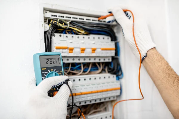 Installing or repairing electrical panel — Stock Photo, Image