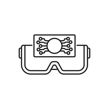 VR teknolojisi - en az ağ simgesi. Basit vektör çizimi