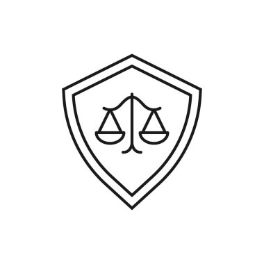 Avukat koruması - en az ağ simgesi. Basit vektör çizimi