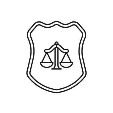 Adalet ve hukuk - en küçük ağ simgesi. Basit vektör çizimi