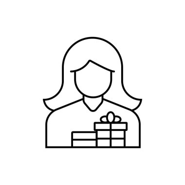 Alıcı - en az satır simgesi. Basit vektör illüstrasyonu. İçerik